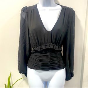 ASTR size M black sheer blouse RUNS like SMALL